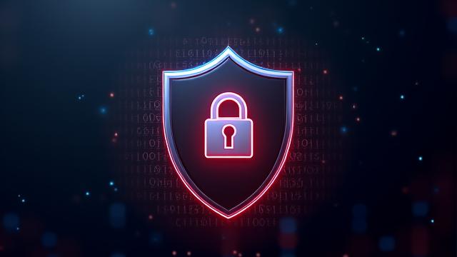 잠금 장치와 방패 형태의 보안 아이콘