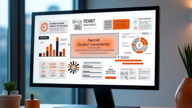 세련된 디자인의 파워포인트 슬라이드와 그래픽 요소